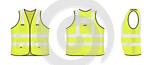 Safety reflective vest icon sign flat style design vector illustration set.