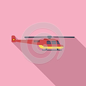 Safety rescue helicopter icon flat vector. Air transport