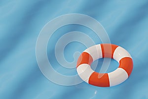 Safety ring floating on the sea.