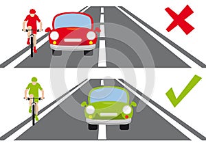 How to overtake a cyclist on the road correct way photo