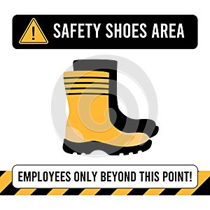 Safety Shoes Area Construction Poster