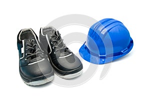 Safety Shoes and blue helmet