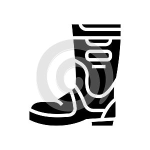 safety shoes ppe protective equipment glyph icon vector illustration