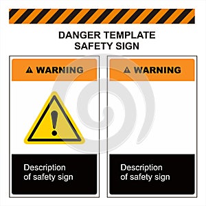 Safety sign caution template . ANSI and OSHA standard formats photo