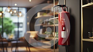 Safety in Subtlety. A Fire Extinguisher\'s Quiet Vigil Amidst Living Comforts