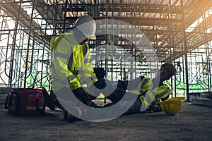 Safety team help employee accident.