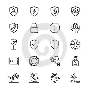 Safety thin icons