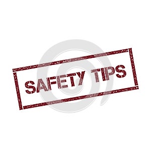Safety tips rectangular stamp.