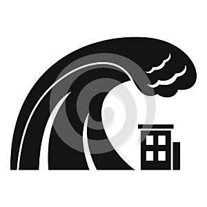 Safety tsunami wave icon, simple style