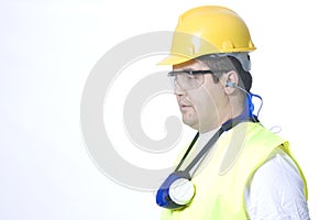 Safety uniform on white