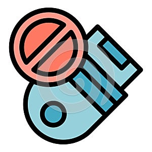 Safety usb flash icon vector flat