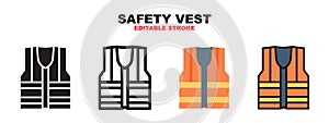 Safety Vest icon set with different styles