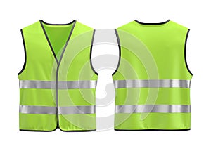 Safety vest mockup Front and back view