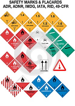 Safety warning signs collection - vector photo