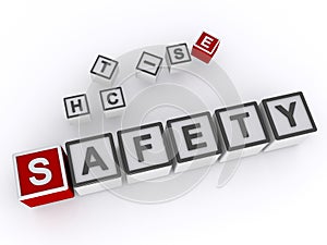 safety word block on white