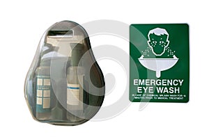 Emergency eyewash station located at dangerous chemical storage room photo