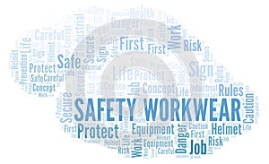 Safety Workwear word cloud.