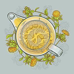 Safflower tea vector illustration