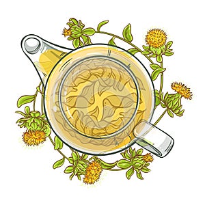 Safflower tea vector illustration