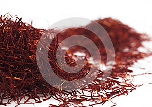 Saffron, crocus sativus, Spice derived from dried Saffron Crocus stigmas photo