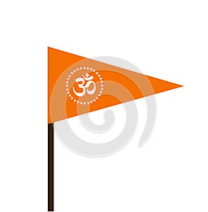 Saffron flag bhagva Zenda with Om Form Vector