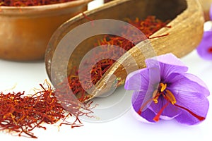 Saffron flowers photo