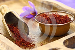 Saffron flowers photo