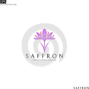 Saffron logo. Purple flower