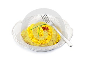 Saffron rice on dish