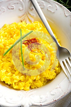 Saffron rice on dish
