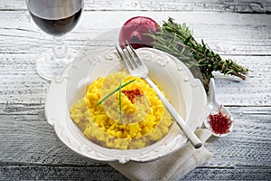 Saffron rice on dish