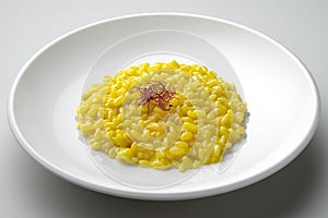 Saffron risotto dish