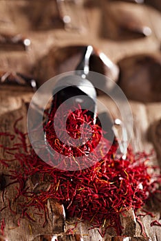 Saffron spice in pile