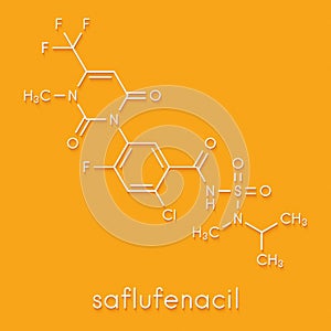 Saflufenacil herbicide molecule. Skeletal formula