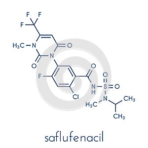 Saflufenacil herbicide molecule. Skeletal formula