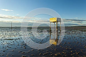 Saftey Platform on walkway to Lindisfarne Castle and Holy Island.