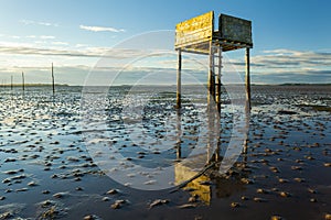 Saftey Platform on walkway to Lindisfarne Castle and Holy Island.