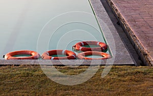 Safty tyre in the Swimming Pool. photo