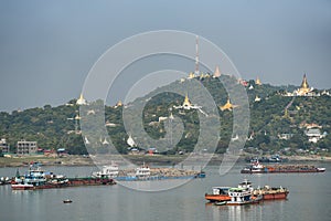 Sagaing city near Ayeyarwady River, Myanmar