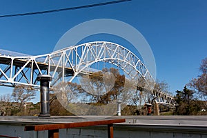 Sagamore bridge spans from Sagamore to Sandwich MA.