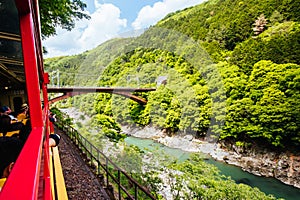 The Sagano Romantic Train Kyoto Japan
