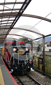 Sagano Scenic Railway at Saga-Arashiyama Station