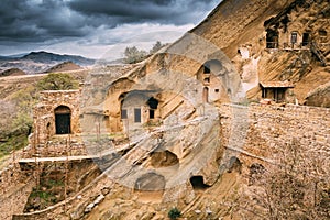 Sagarejo Municipality, Kakheti Region, Georgia. Ancient Rock-hewn Georgian Orthodox David Gareja Monastery Complex.