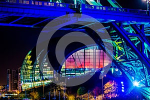 Sage Gateshead and the Tyne Bridge