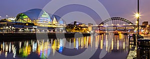 The Sage Gateshead and the Tyne Bridge