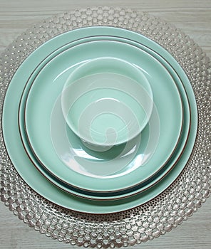 Sage green dinner set for any ocassion