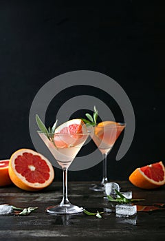Sage and pink grapefruit gimlet, front view