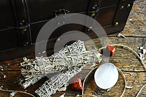 Sage Smudge Bundles and Healing Crystals