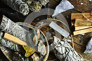 Sage Smudge Bundles and Healing Crystals