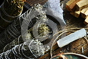 Sage Smudge Bundles and Selenite Wand